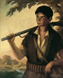 Young man with shotgun